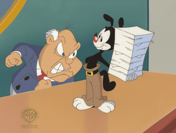 Animaniacs Original Production Cel: "Yakko and Thaddeus Plotz"