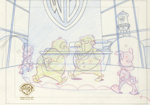 Animaniacs Original Production Drawing: "Thaddeus Plotz and Wakko"
