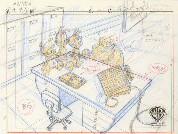 Animaniacs Original Production Drawing: "Yakko, Wakko, and Dot"