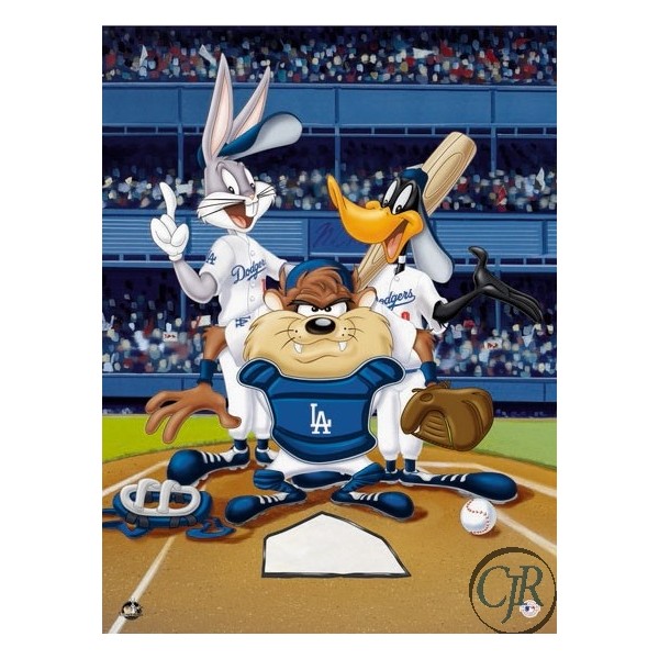 Animation Art Giclee on Paper:"At the Plate - Dodgers"
