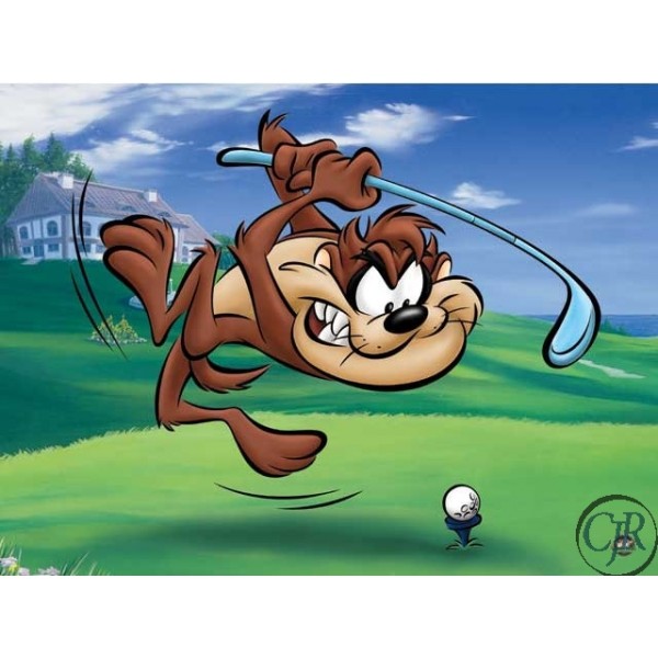 Animation Art Giclee on Paper:"Tee-Off Taz"