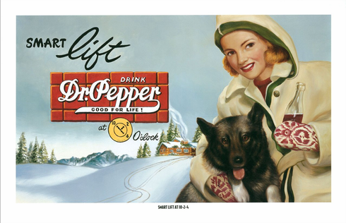 Vintage Dr Pepper Advertising Art Reprint:"Smart Lift at 10-2-4" Vintage Dr Pepper Advertising Art Reprint:"Smart Lift at 10-2-4"
