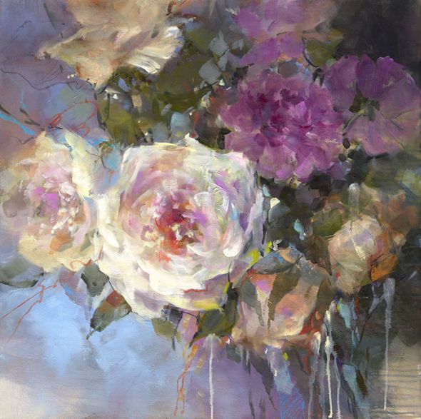 Anna Razumovskaya Hand Signed and Numbered Limited Edition Embellished Canvas Giclee:"Standing Out"