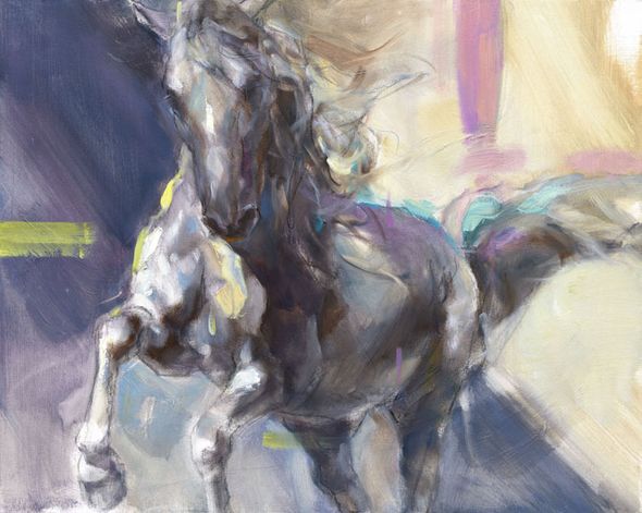 Anna Razumovskaya Hand Signed and Numbered Limited Edition Artist Embellished Canvas Giclee:"Racing Winds 1"
