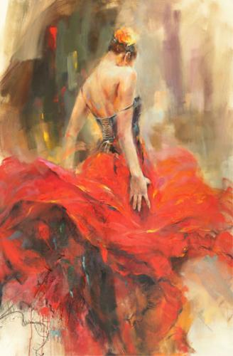 Anna Razumovskaya Hand Signed and Numbered Limited Edition Artist Embellished Canvas Giclee: "A Palo Seco"