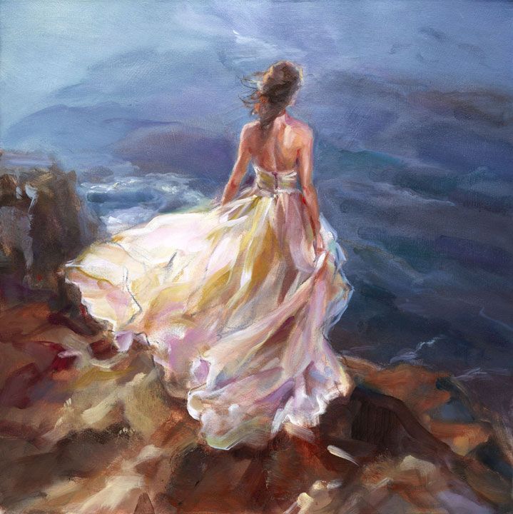 Anna Razumovskaya Hand Signed and Numbered Limited Edition Artist Embellished Canvas Giclee: "On The Edge Of Eternity"
