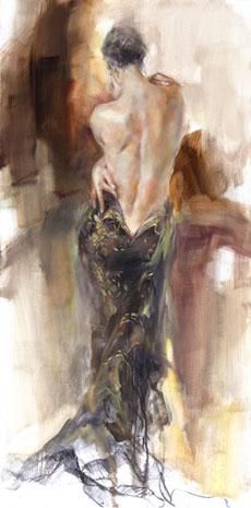 Anna Razumovskaya Hand Signed and Numbered Limited Edition Artist Embellished Canvas Giclee:"Acceptance"