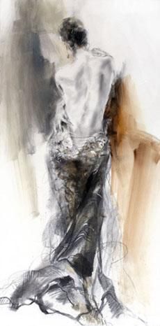 Anna Razumovskaya Hand Signed and Numbered Limited Edition Artist Embellished Canvas Giclee:"Acceptance (Sepia)"