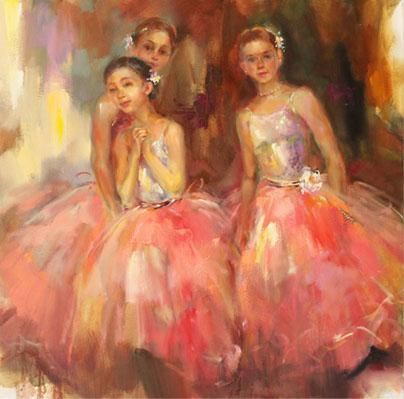 Anna Razumovskaya Hand Signed and Numbered Limited Edition Artist Embellished Canvas Giclee: "Admiration"