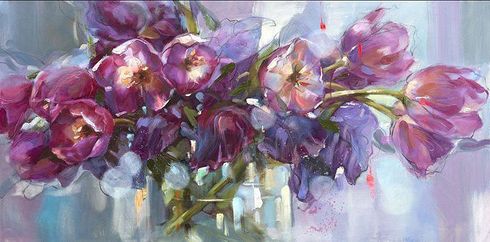 Anna Razumovskaya Hand Signed and Numbered Limited Edition Artist Embellished Canvas Giclee: "Violet Dreams" Anna Razumovskaya Hand Signed and Numbered Limited Edition Artist Embellished Canvas Giclee: "Violet Dreams"