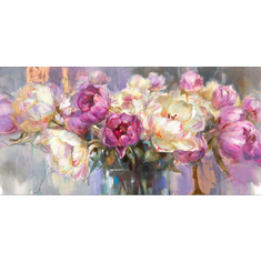 Anna Razumovskaya Hand Signed and Numbered Limited Edition Artist Embellished Canvas Giclee:"Blush of Dawn"