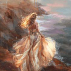 Anna Razumovskaya Hand Signed and Numbered Limited Edition Artist Embellished Canvas Giclee:"Chasing The Horizon"