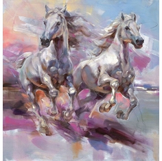 Anna Razumovskaya Hand Signed and Numbered Limited Edition Artist Embellished Canvas Giclee:"Dawn's Mirage 1"