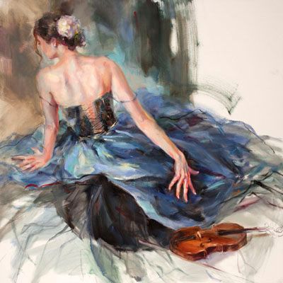 Anna Razumovskaya Hand Signed and Numbered Limited Edition Artist Embellished Canvas Giclee: "Emphasis 1"