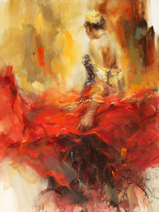 Anna Razumovskaya Hand Signed Limited Edition Artist Embellished Canvas Giclee: "Alegria"