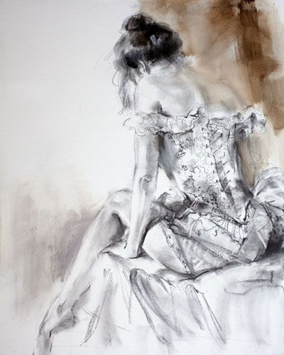Anna Razumovskaya Hand Signed and Numbered Limited Edition Artist Embellished Canvas Giclee:"French Laces 1"