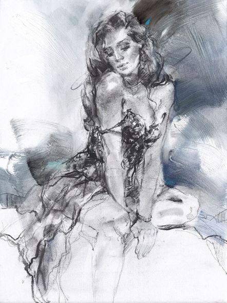 Anna Razumovskaya Hand Signed Limited Edition Artist Embellished Canvas Giclee: "Mistifying 3"
