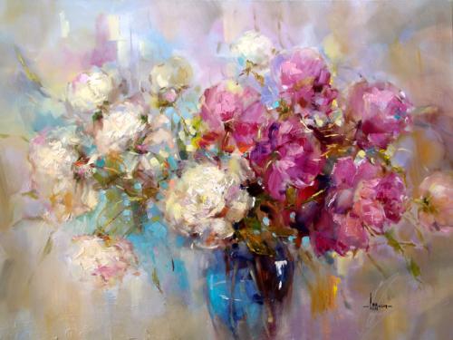 Anna Razumovskaya Hand Signed and Numbered Limited Edition Artist Embellished Canvas Giclee: "Hold This Moment 4"