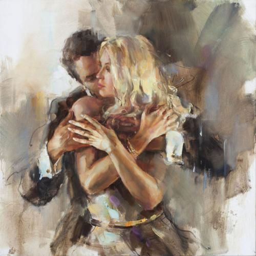 Anna Razumovskaya Hand Signed and Numbered Limited Edition Artist Embellished Canvas Giclee:"Intensity 1"