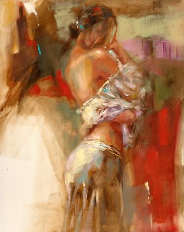 Anna Razumovskaya Hand Signed and Numbered Limited Edition Artist Embellished Canvas Giclee: "Limelight 1"