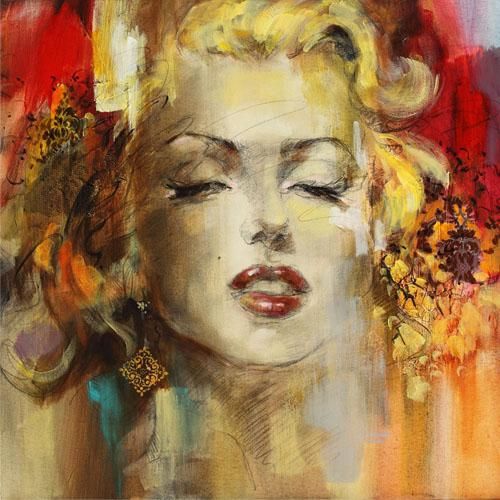 Anna Razumovskaya Hand Signed and Numbered Limited Edition Artist Embellished Canvas Giclee: "Nostalgic 2"
