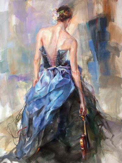 Anna Razumovskaya Hand Signed and Numbered Limited Edition Artist Embellished Canvas Giclee: "Nuance"