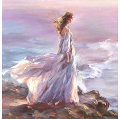 Anna Razumovskaya Hand Signed and Numbered Limited Edition Artist Embellished Canvas Giclee:"She Wears The Sky"
