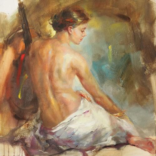 Anna Razumovskaya Hand Signed and Numbered Limited Edition Artist Embellished Canvas Giclee: "Siesta"