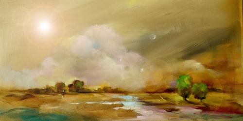 Anna Razumovskaya Hand Signed and Numbered Limited Edition Artist Embellished Canvas Giclee: "SILENCE 6"