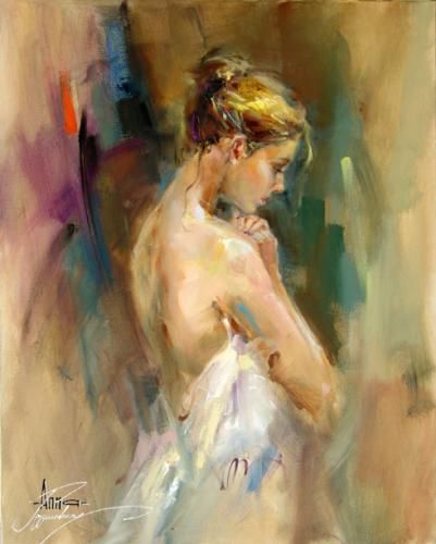 Anna Razumovskaya Hand Signed and Numbered Limited Edition Artist Embellished Canvas Giclee: "Silent Prayer"
