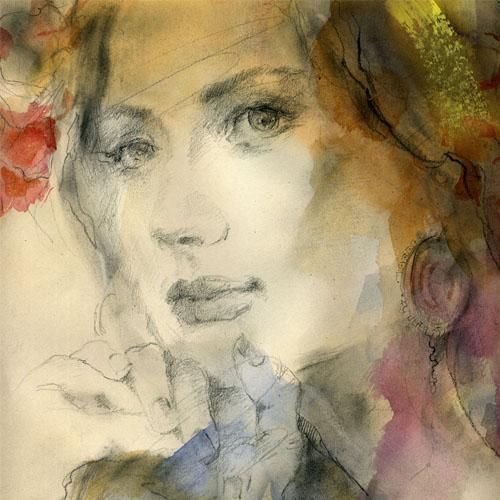 Anna Razumovskaya Hand Signed and Numbered Limited Edition Artist Embellished Canvas Giclee: "Soft Touch 1"