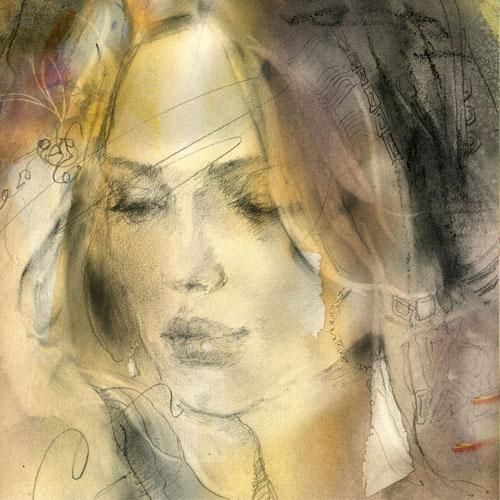 Anna Razumovskaya Hand Signed and Numbered Limited Edition Artist Embellished Canvas Giclee: "Soft Touch 2"