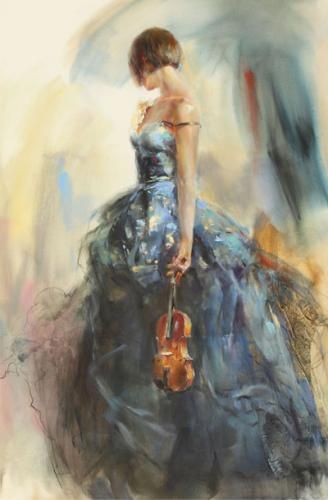 Anna Razumovskaya Hand Signed and Numbered Limited Edition Artist Embellished Canvas Giclee: "Solo"