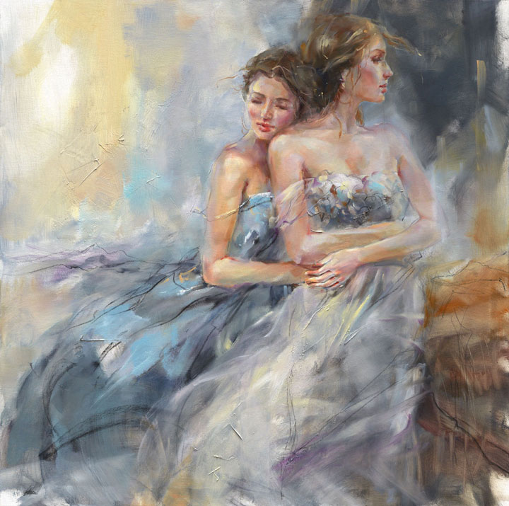 Anna Razumovskaya Hand Signed and Numbered Limited Edition Artist Embellished Canvas Giclee: "Summertime 2"