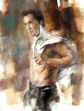 Anna Razumovskaya Hand Signed and Numbered Limited Edition Artist Embellished Canvas Giclee:"The Leader 2"