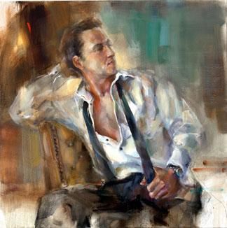 Anna Razumovskaya Hand Signed and Numbered Limited Edition Artist Embellished Canvas Giclee:"The Leader"