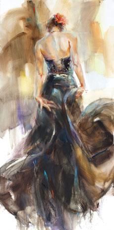 Anna Razumovskaya Hand Signed and Numbered Limited Edition Artist Embellished Canvas Giclee:"Unfolding Dance 2"