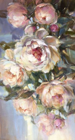 Anna Razumovskaya Hand Signed and Numbered Limited Edition Embellished Canvas Giclee:"Kissed By Morning"