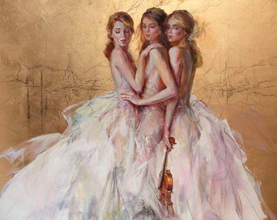 Anna Razumovskaya  Artist Proof Limited Edition Embellished Canvas Giclee:"Enchantment 2"