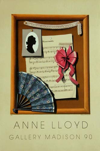Anne Lloyd Hand Signed Publisher Proof Hand-drawn lithographic poster:"Still-Life Assemblage"