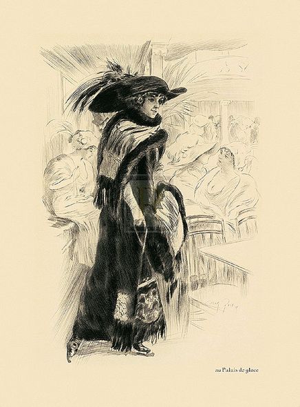 Anonymous Hand Numbered Limited Edition Print on Paper :"Au Palais De Glace"