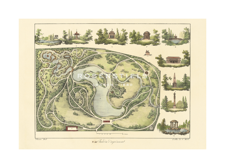 Anonymous Hand Numbered Limited Edition Print on Paper :"Garden Design I"
