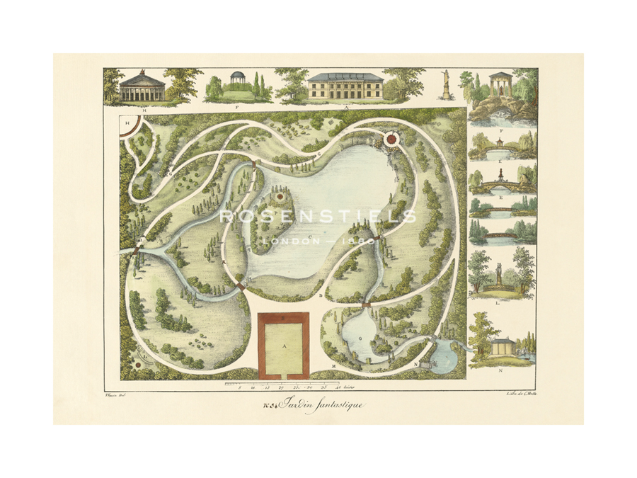 Anonymous Hand Numbered Limited Edition Print on Paper :"Garden Design II"