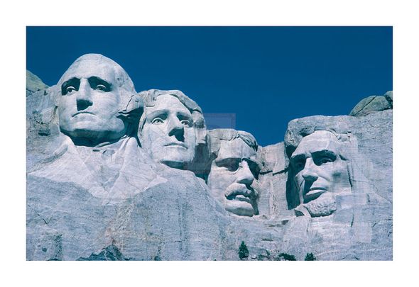 Anonymous Hand Numbered Limited Edition Print on Paper :"Mount Rushmore"