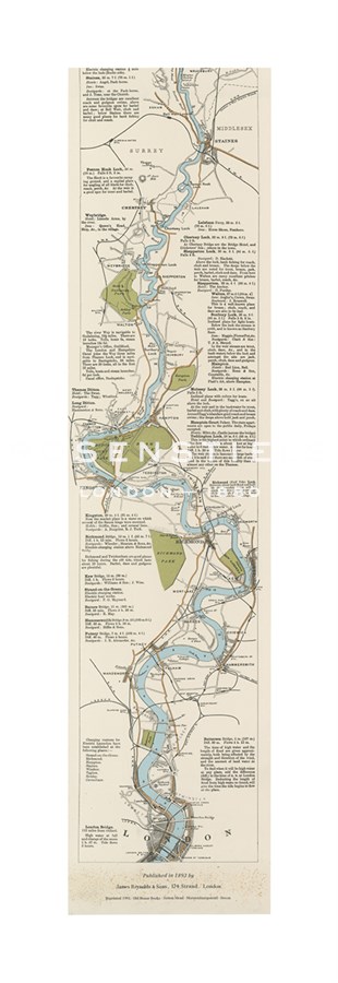 Anonymous Hand Numbered Limited Edition Print on Paper :"River Thames, Source to London Bridge - Detail IV"