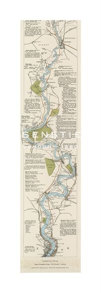 Anonymous Hand Numbered Limited Edition Print on Paper :"River Thames, Source to London Bridge - Detail IV"