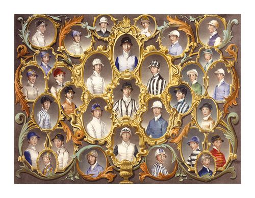 Anson A. Martin Hand Numbered Limited Edition Print on Paper :"The Principal Jockeys of the South of England"