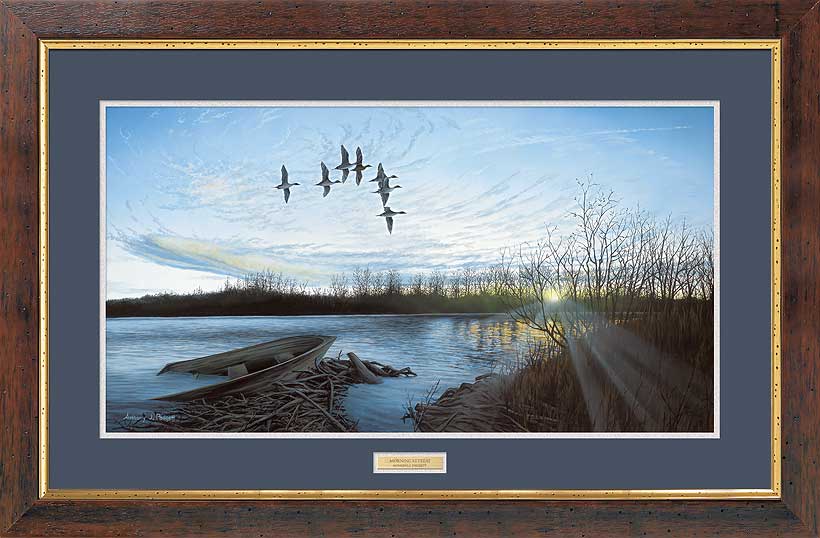Anthony J. Padgett Handsigned and Numbered Limited Edition: "Framed Morning Retreat-Pintails"