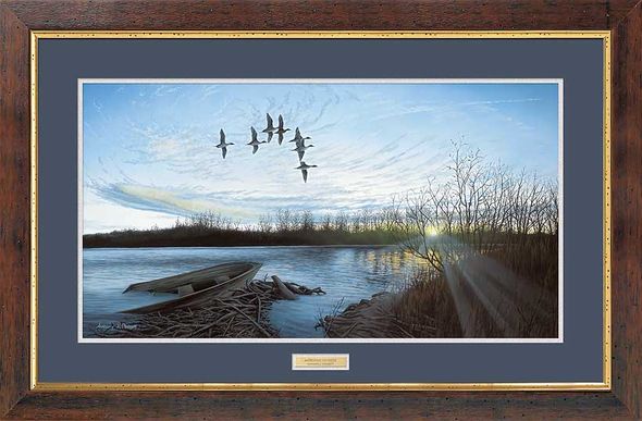 Anthony J. Padgett Handsigned and Numbered Limited Edition: "Framed Morning Retreat-Pintails"