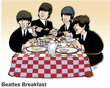 Anthony Parisi Hand Signed and Numbered Limited Edition Giclee Canvas:" Beatles Breakfast "